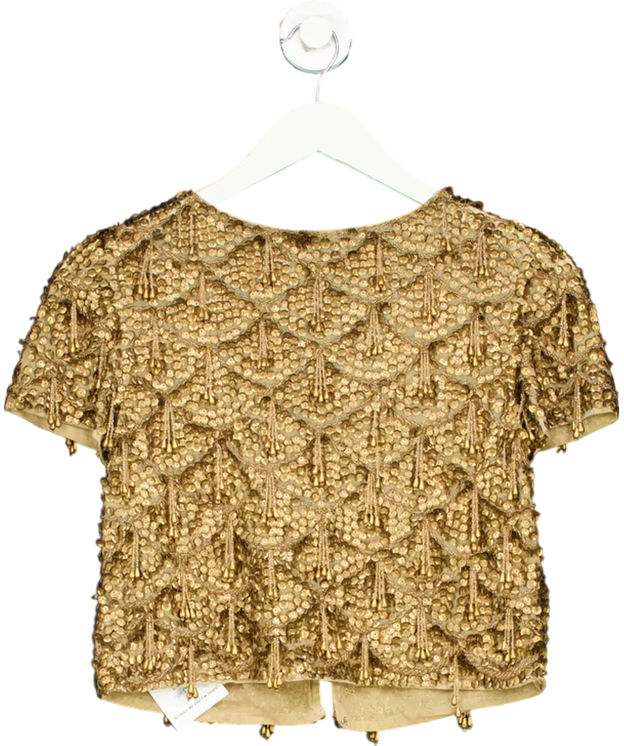 Topshop Metallic Embellished Beaded Top UK 6