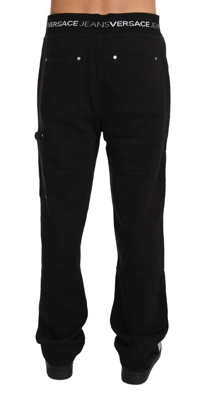 Training Sport Gym Black Cotton Trousers