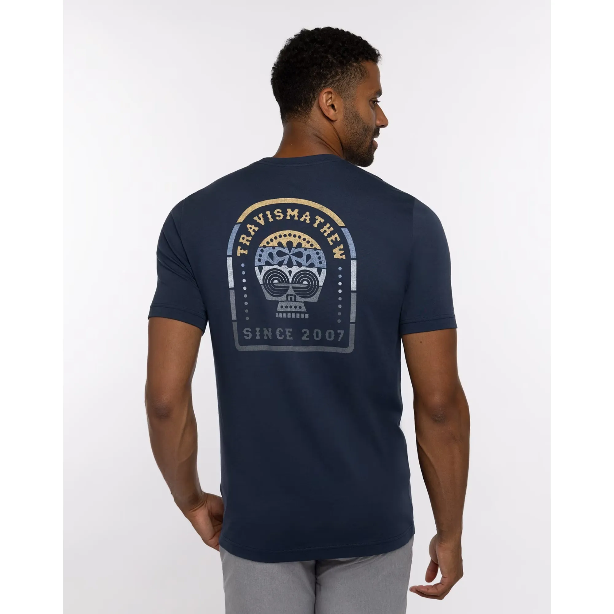 TRAVIS MATHEW MENS FREE DAY T-SHIRT - DRESS BLUES
