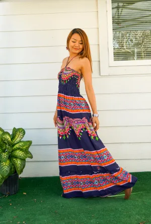 Tribal Sunset Tiered SunDress Maxi Dress