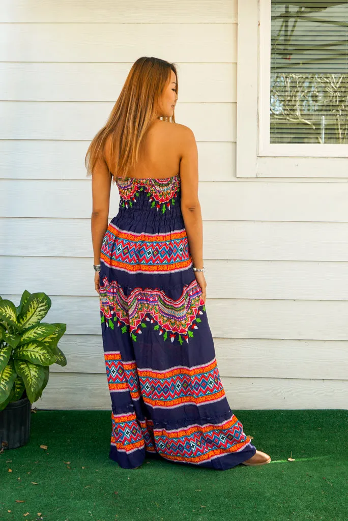 Tribal Sunset Tiered SunDress Maxi Dress