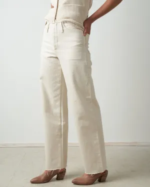 unfinished dad jean - raw white