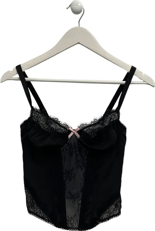 Urban Outfitters Black Out From Under Electra Lace Corset UK M