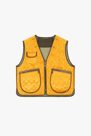 Utility Quilt Vest - Clementine / Pale Sage