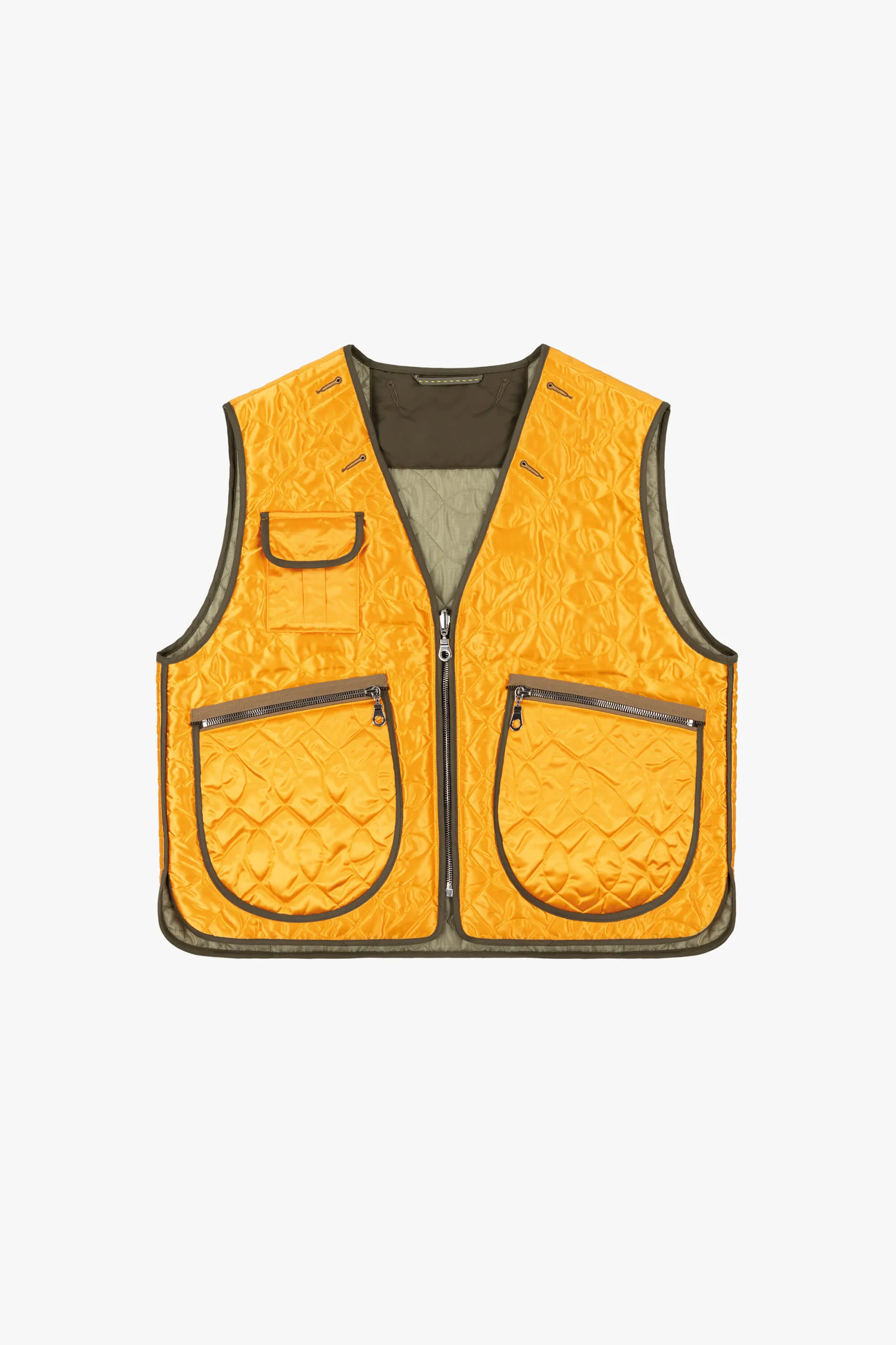 Utility Quilt Vest - Clementine / Pale Sage