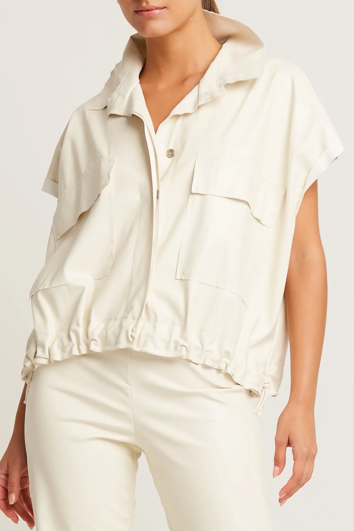 Vegan Leather Mini Cargo Vest