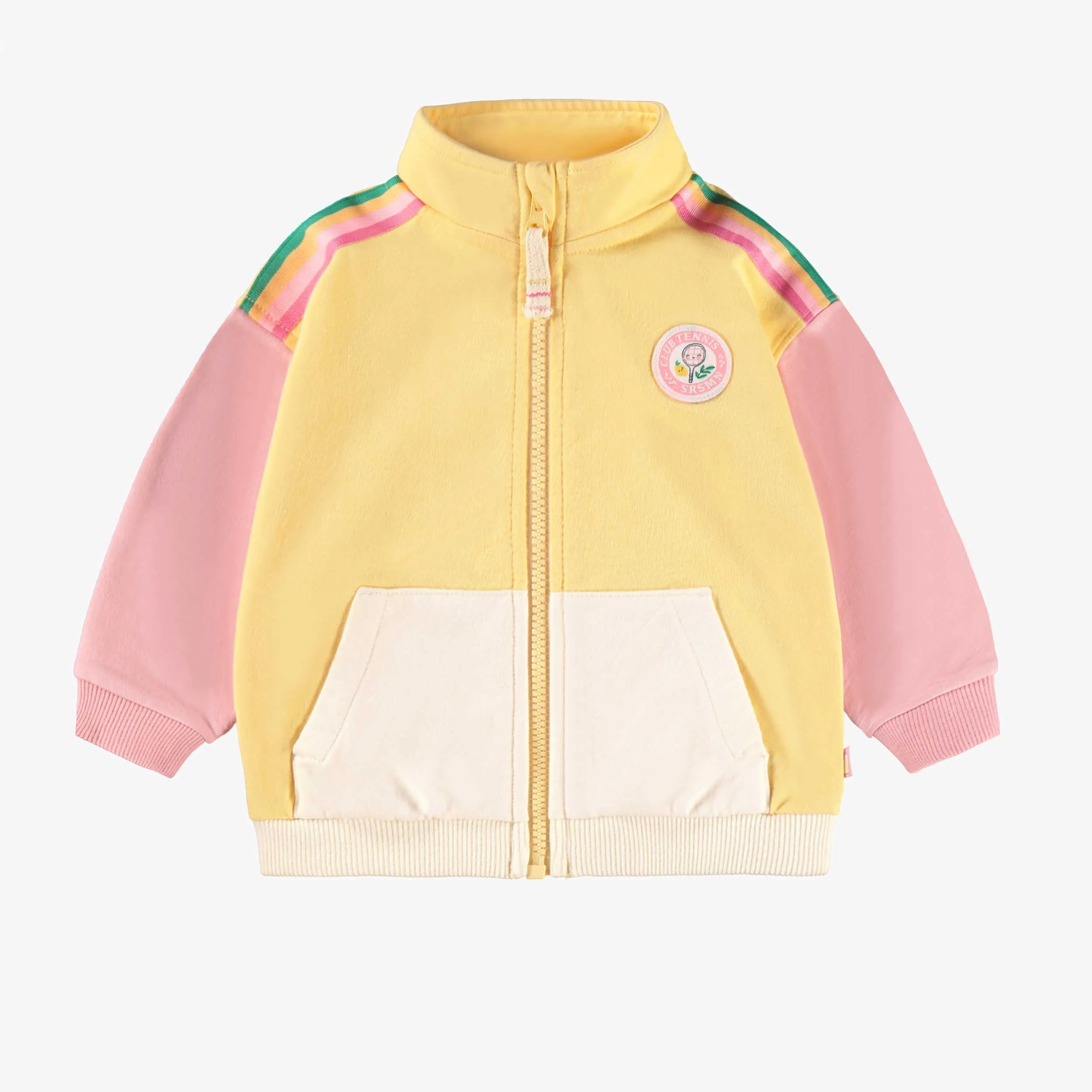 Veste jaune en coton français, bébé || Yellow jacket in French terry, baby