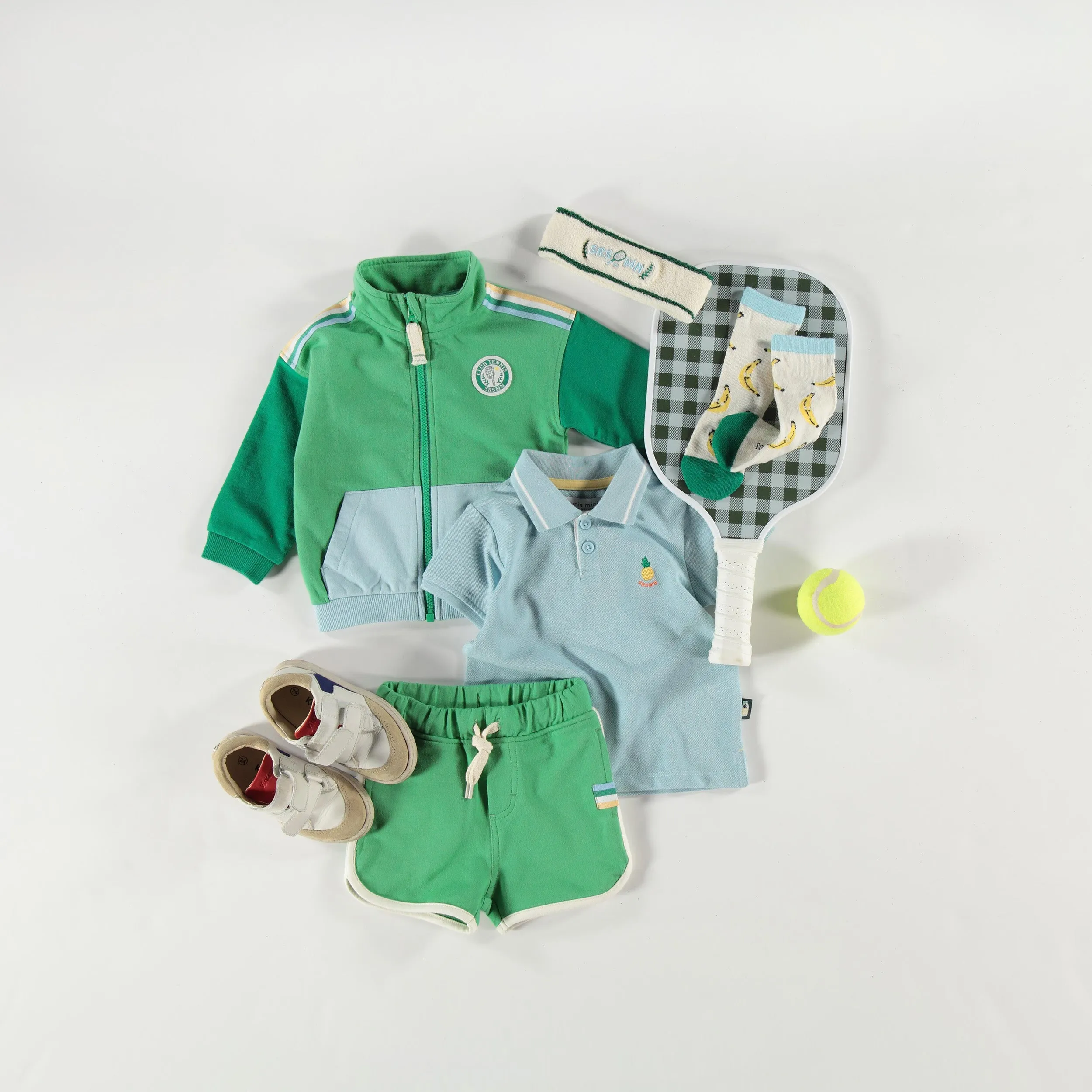 Veste verte en coton français, bébé || Green jacket in French terry, baby
