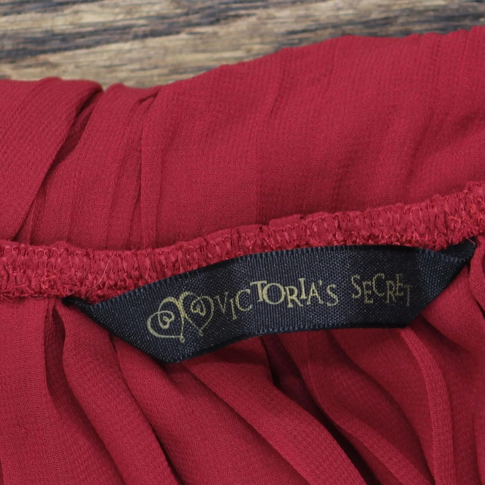 Victoria's Secret Womens Pleated Ribbon Lace Cami Red See Measurements