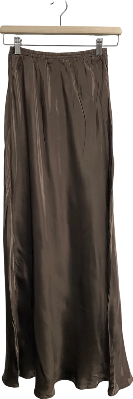 Vrg Grl Green Satin Maxi Skirt UK 8