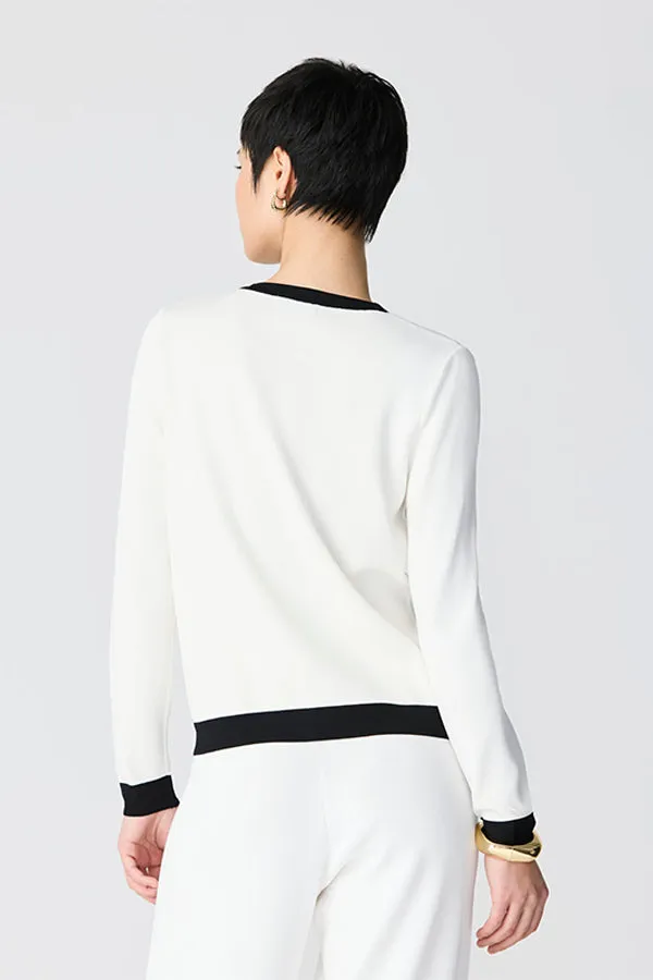 WHITE CONTRAST MILANO CARDIGAN