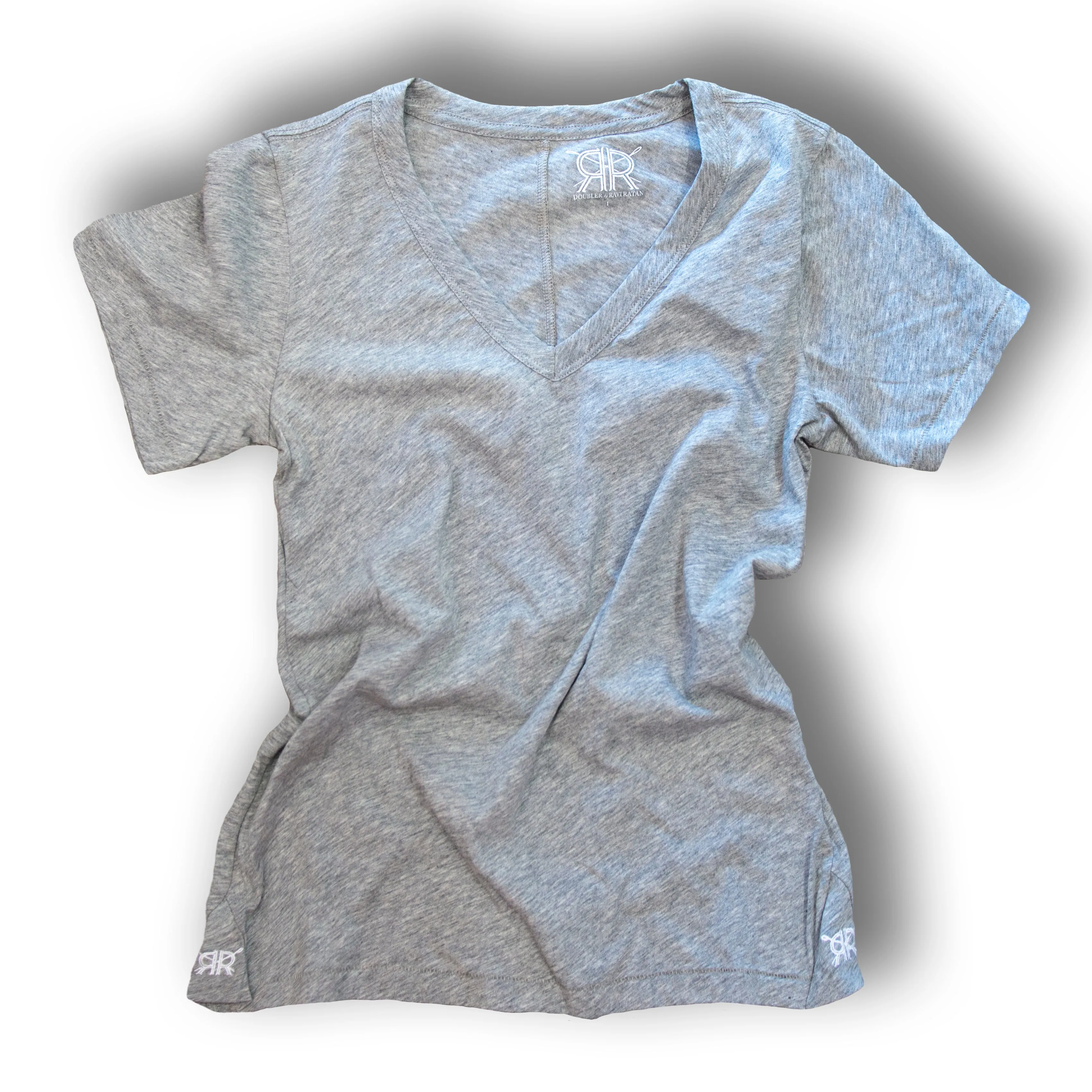 White Pima Cotton V Neck T Shirt