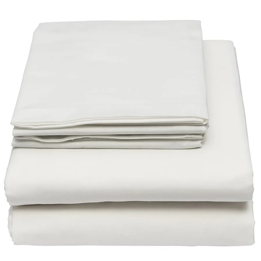 White T130 Muslin Bed Sheets - Fitted Sheets