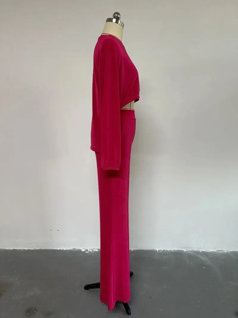 Wide Leg Pants Casual Set