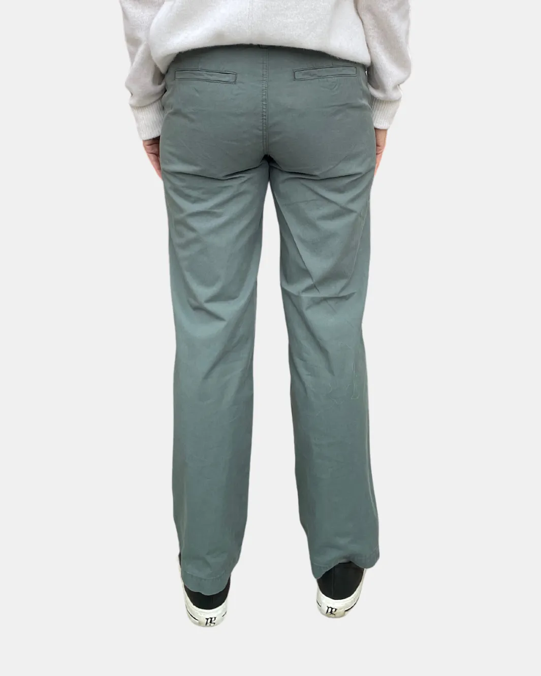 WIDE LEG PANTS IN LODEN GREEN