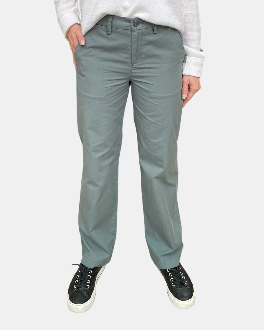 WIDE LEG PANTS IN LODEN GREEN