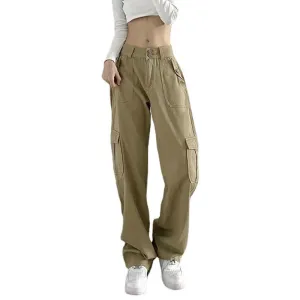 Women's Casual Solid Color Cargo Pants