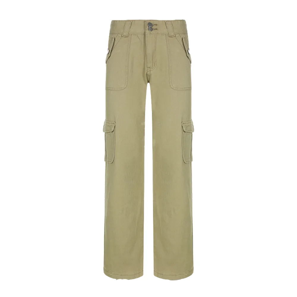 Women's Casual Solid Color Cargo Pants