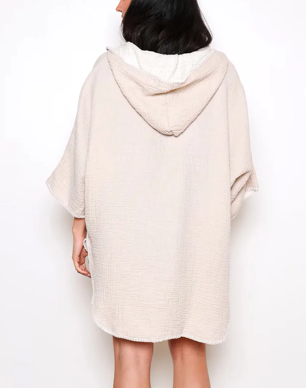 Women's Cocoon Muslin Poncho Cover Up