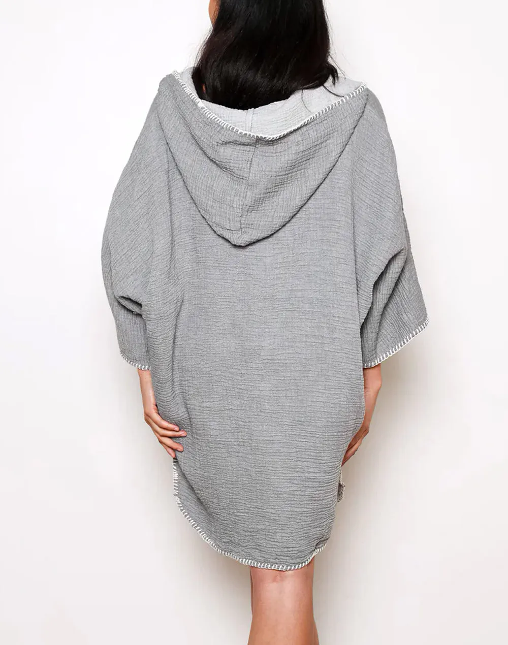 Women's Cocoon Muslin Poncho Cover Up