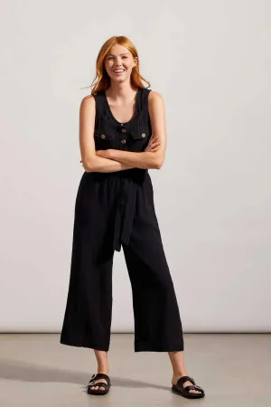 Women's Tribal Jeans | Belted Gauze Jumpsuit | Black