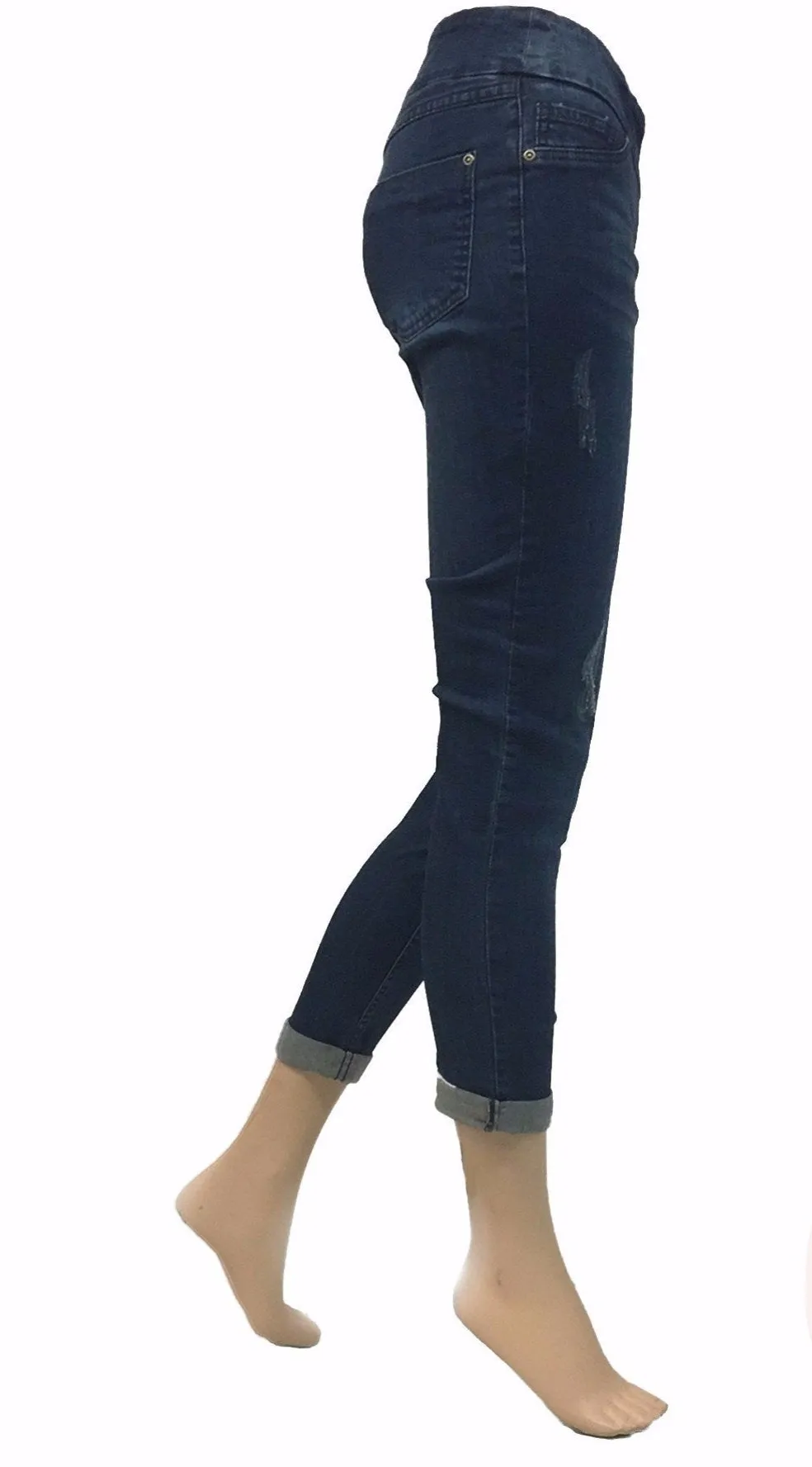 Women's Up! | Blue Jean Pull On Cotton Blend Pants | Blue