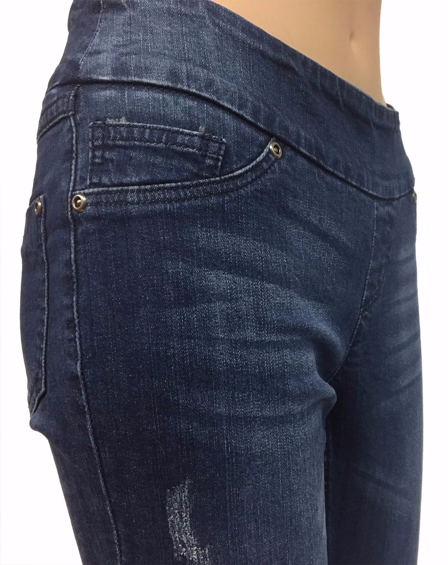 Women's Up! | Blue Jean Pull On Cotton Blend Pants | Blue