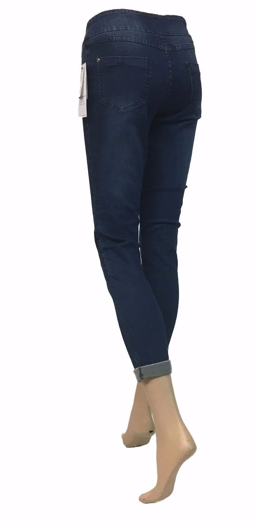 Women's Up! | Blue Jean Pull On Cotton Blend Pants | Blue