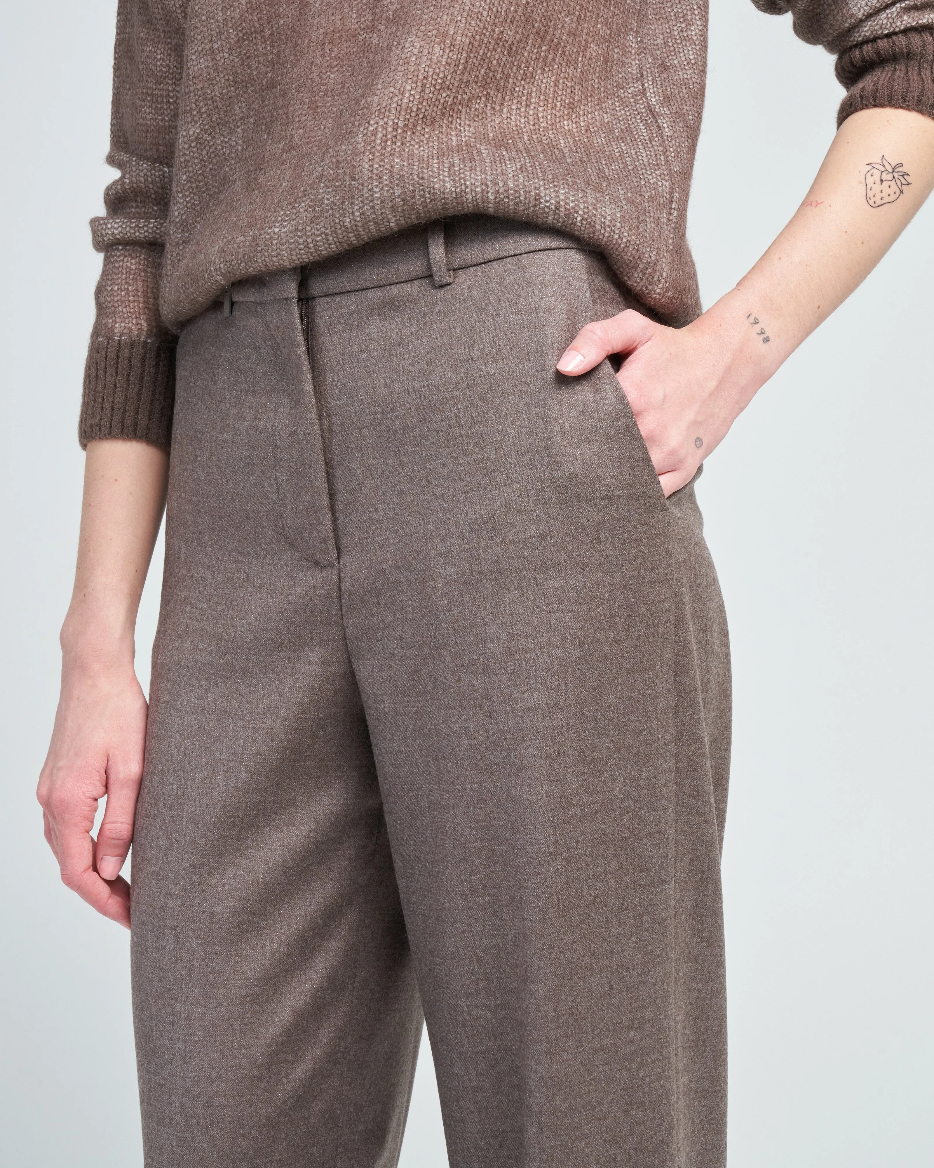 wool pants with lurex
