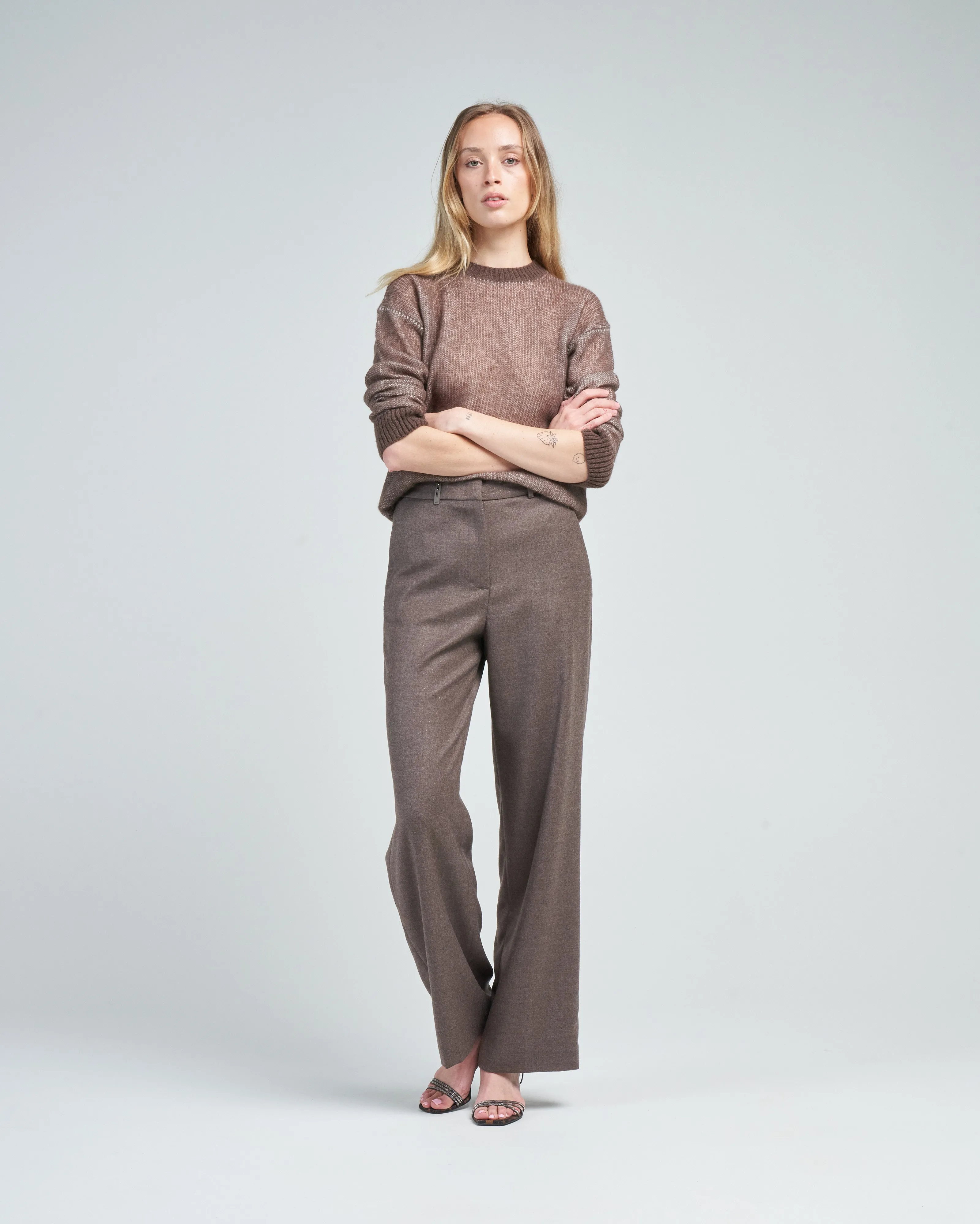 wool pants with lurex