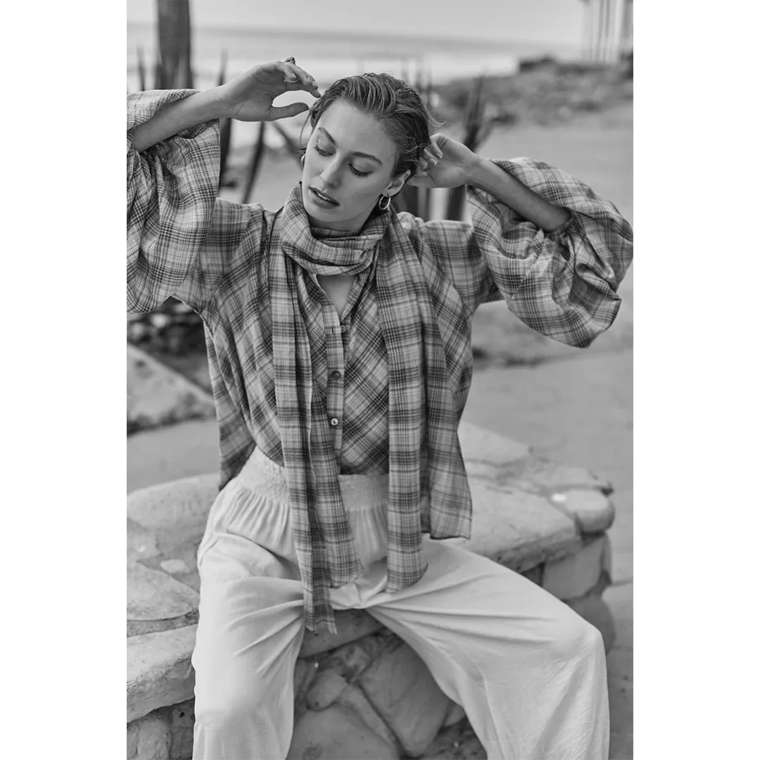 Zadie Shirt - Blue Green Plaid