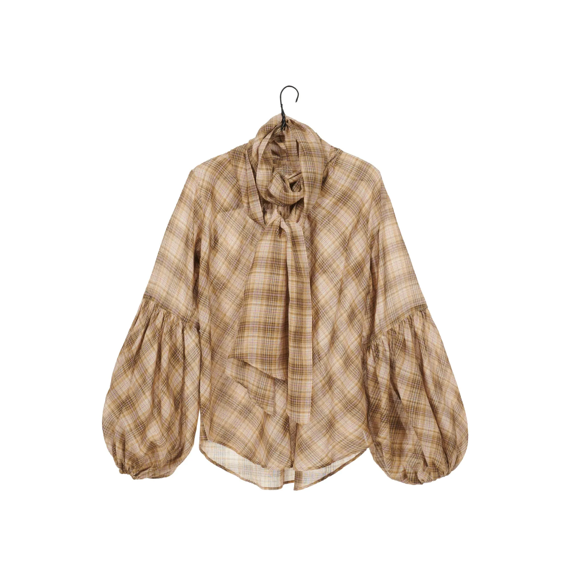 Zadie Shirt - Camel Plaid