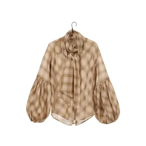 Zadie Shirt - Camel Plaid