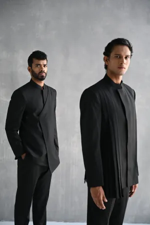 Zahir Bandhgala Pleated Jacket Set