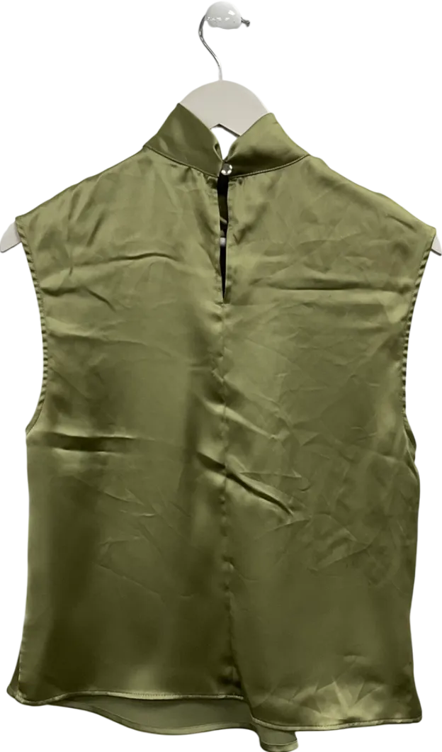 ZARA Green Sleeveless Satin Top UK S