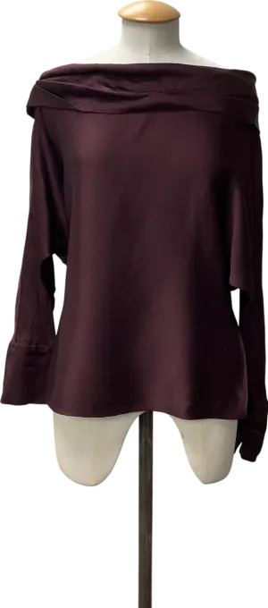 ZARA Purple Asymmetric Satin Top UK XL