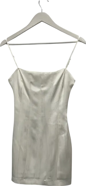 ZARA White Ivory Satin Mini Dress UK XS