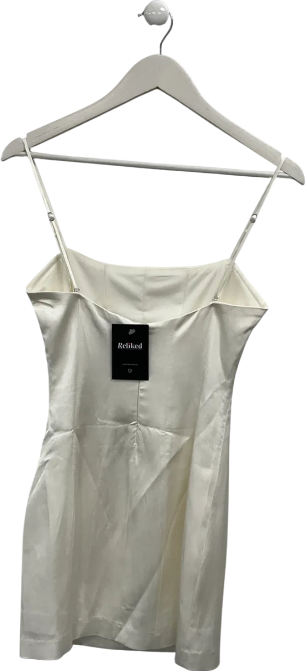 ZARA White Ivory Satin Mini Dress UK XS