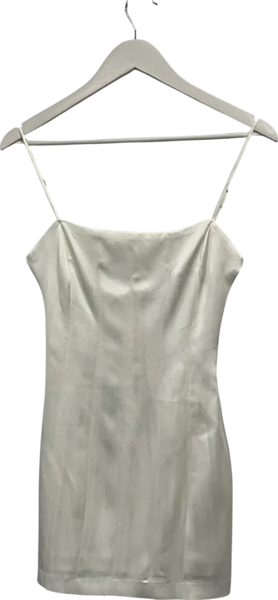 ZARA White Ivory Satin Mini Dress UK XS