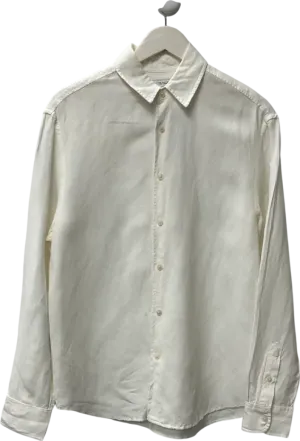 ZARA White Oversize Linen Shirt UK S