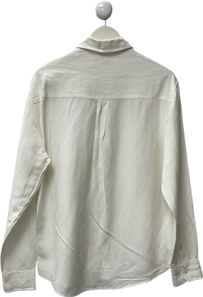 ZARA White Oversize Linen Shirt UK S